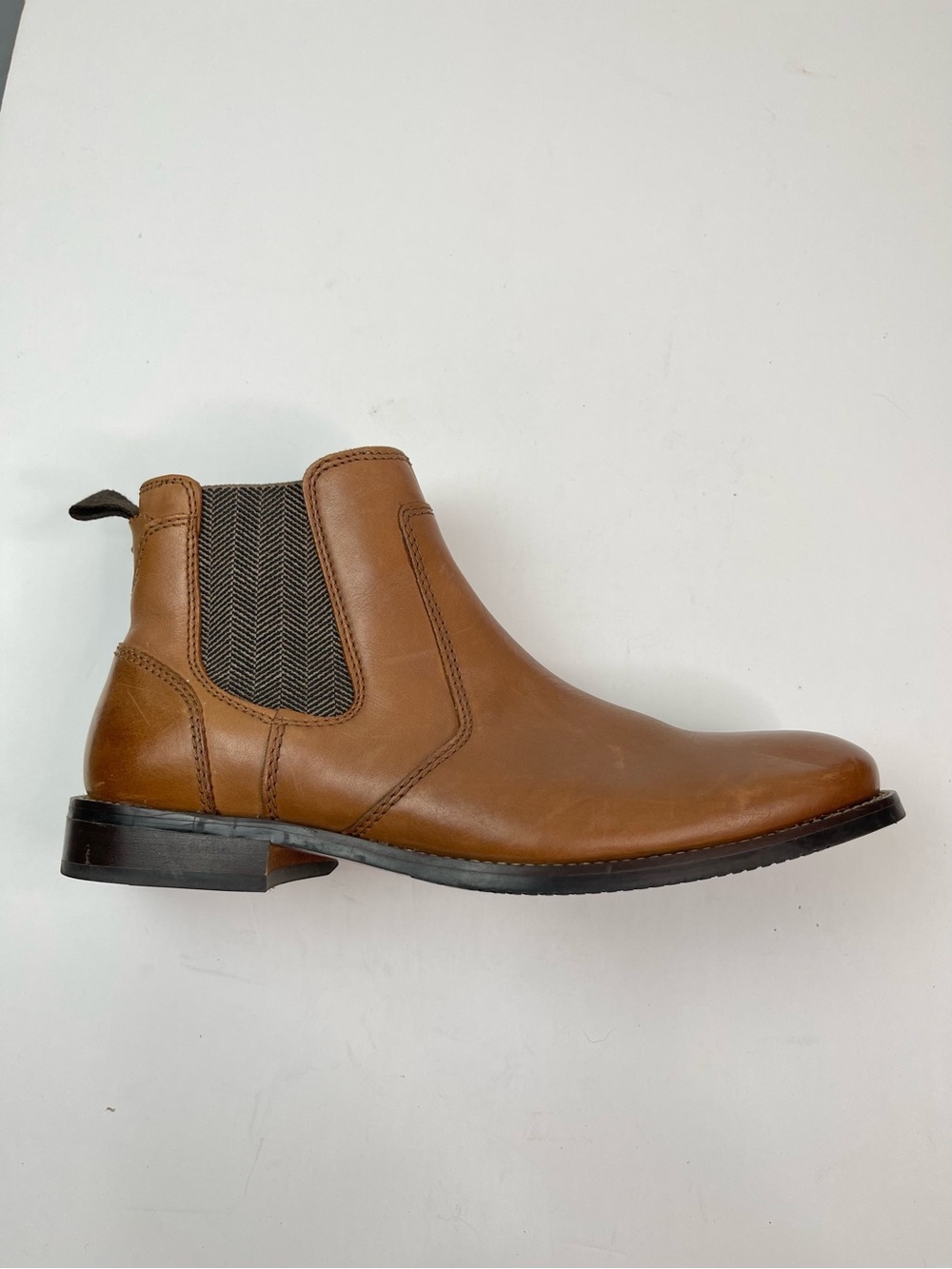 Stafford Chelsea Boots Mens 8.5M Brown Leather Ankle Pull On Dress Casual